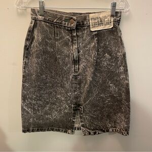 Vintage Bongo Acid Wash Denim Pencil Skirt